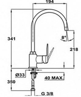 Кухонный смеситель Teka IN 995 (Inca H) 53995120VE схема