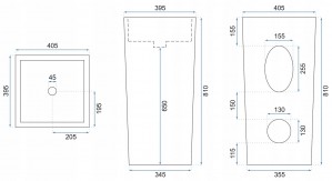 Умывальник Rea Viki 40,5 X 39,5 X 81 СМ отдельностоящий (REA-U9909)