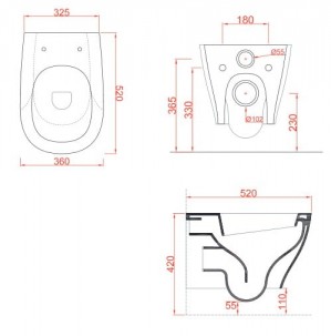 Подвесной унитаз Artceram Ten (TEV005 01; 00)