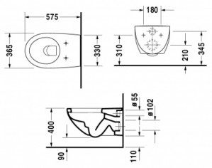 Унитаз подвесной Duravit Architec (2546090064+0069690000) с крышкой soft close