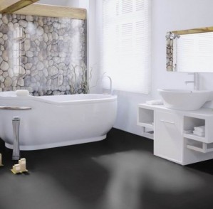 Виниловый пол Wineo 800 DB00103-1 Tile Solid Black 914,4 x 914,4 фото