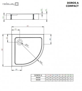 Душевой поддон Radaway Doros A Compact 80x80 SDRA8080-05