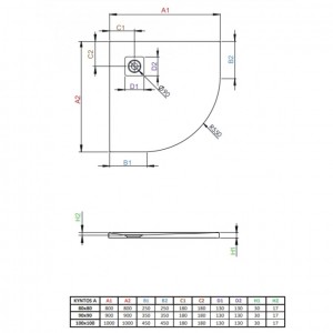 Душевой поддон Radaway Kyntos A Stal-antracyt 90x90 HKA9090-64