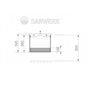 Тумба SANWERK ERA AIR 60 белая с умывальником Канте 2F MV0000650