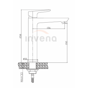 Смеситель для раковины Invena Dokos BU-19-W04-V черный-хром