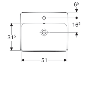 Умывальник Geberit VariForm монтаж в столешницу, 45х55см, без перелива,  500.743.01.2