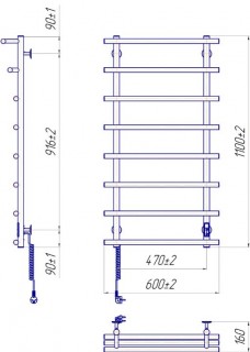 Электрический полотенцесушитель Марио ITR K 1100х630 таймер-регулятор схема
