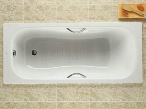 Комплект ванна Roca Princess 170х75 с ручками без ног + сифон Viega Симплекс полуавтомат 285357