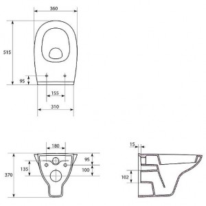 Комплект подвесной унитаз Cersanit Arteco soft close + инсталляция Grohe Rapid SL 38840000 клавиша Skate Cosmopolitan