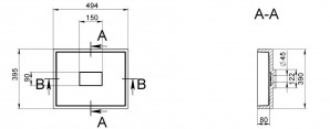 Умывальник Miraggio Capri 489х390х120 мм схема