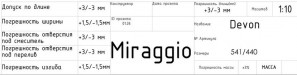 Умывальник Miraggio Devon 550х449х137 мм схема