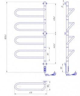 Электрический полотенцесушитель Марио Электра ITR 1000х445 таймер-регулятор 
схема