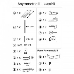 Крепление панели Asymmetric ІІ B23000100N схема