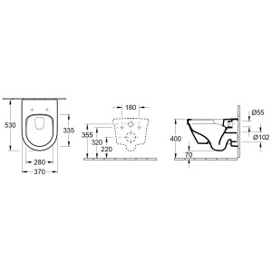 Комплект инсталляция Volle Master 141515 + унитаз Villeroy&Boch Architectura NEW 
4694HR01 DirectFlush