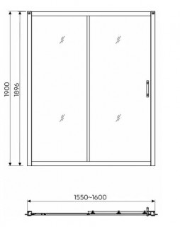 Душевая дверь Kolo Geo 560.183.00.3, 160см схема