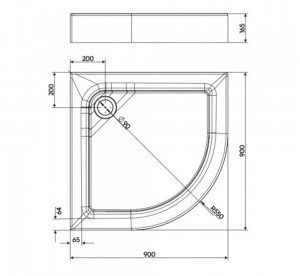 Душевой поддон Kolo FIRST XBN1690000, 90х90см схема