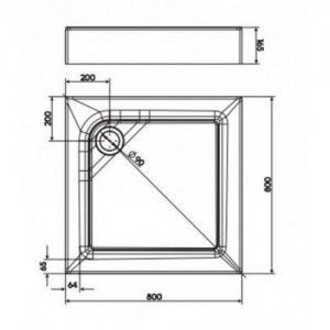 Душевой поддон Kolo FIRST XBK1680000, 80х80см схема