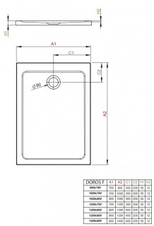 Душевой поддон Radaway Doros F 100x70 SDRF1070-01 схема