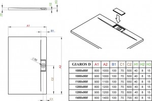 Душевой поддон Radaway Giaros D 110x80 M3GRD1180 схема