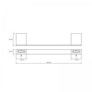Держатель для полотенец Bemeta NERO 135004040 600мм схема