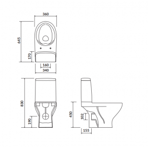 Унитаз-компакт Cersanit Moduo 43 Clean On 011 горизонт. ниж. сиденье soft close K116-032