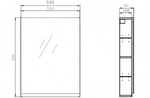 Шкаф зеркальный Сersanit Moduo 60 см белый схема
