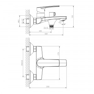 Набор смесителей (4 в 1) для ванны и кухни Imprese KAMPA 2 51028556 схема