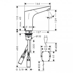 Смеситель для раковины электронный сенсорный Hansgrohe HG Focus хром 
31174000 фото