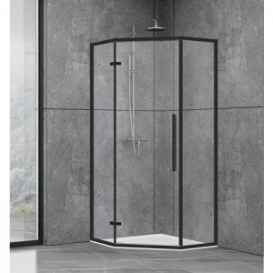 Душевая кабина Dusel DL197HB Black Matt 100x100x190 черный прозрачное