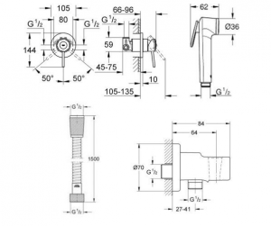 Комплект Grohe для гигиенического душа Bau Classic с New Tempesta-F 111048