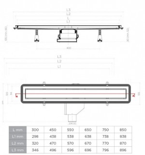 Дренажный канал Pestan Confluo Premium Line 750 мм 13100005, решетка из нерж.стали