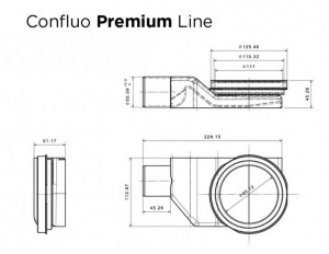 Дренажный канал Pestan Confluo Premium Line 750 мм 13100005, решетка из нерж.стали