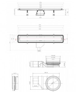 Дренажный канал Pestan Confluo Premium White Glass Line 550мм 13000282 фото