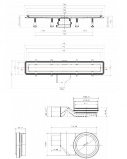 Дренажный канал Pestan Confluo Premium White Glass Line 750мм 13000284 фото