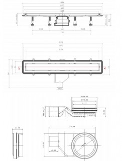 Дренажный канал Pestan Confluo Premium White Glass Line 850мм 13000285 фото