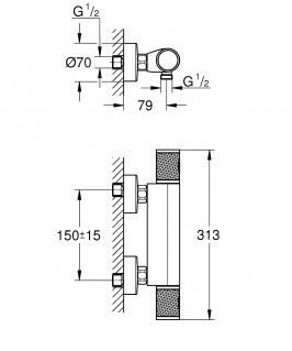 Термостат для душа Grohe Grohtherm 1000 Performance 34776000