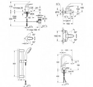 Набор смесителей Grohe Euroeco new + New Tempesta Classic 123242K фото