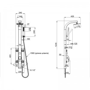 Гидромассажная панель Qtap BLA 1102