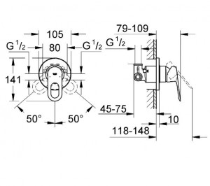 Набор гигиенический GROHE BauLoop 2904200B (29042000+26358000)