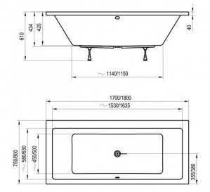 Акриловая ванна Ravak FORMY 01 SLIM 170x75 C691300000