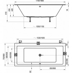 Акриловая ванна Ravak FORMY 01 SLIM 180x80 C881300000