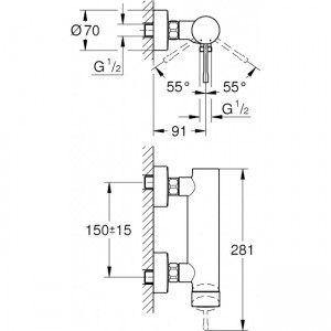 Смеситель однорычажный Grohe Essence  для душа 33636DL1