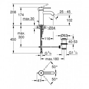 Смеситель однорычажный Grohe Essence для раковины S-Size 23589AL1