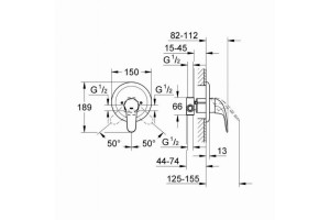 Смеситель однорычажный Grohe Euroeco для душа скрытого монтажа 32742000