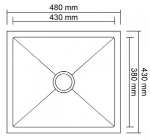 Кухонная мойка QT D4843BL PVD 2.7/1.0 mm Black схема