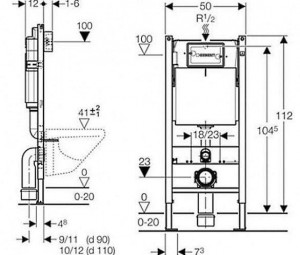 К-т инстал. GEBERIT Duofix Pro 20 458.103.00.1 (2в1)+кл. смыва Delta 20 хром + 
унитаз KOLO Idol M1310002U с сид. дюропл.Soft Close