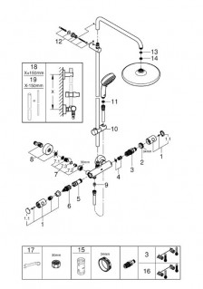 Душевая система с термостатом Grohe New Tempesta Cosmopolitan Round 250 26670000