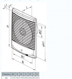 Вытяжной вентилятор Вентс М3 125