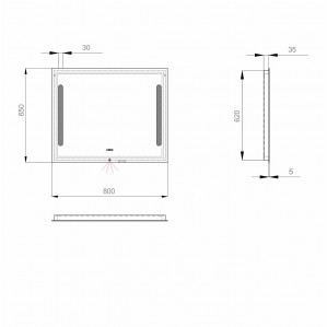 Зеркало SANWERK LAVA Stella 80*65 LED 2835IR, W-W ZL0000140