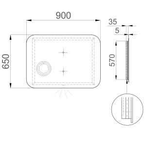 Зеркало SANWERK ULTRA Oko 90*65 LED 2835IR, W-0-S ZU0000161